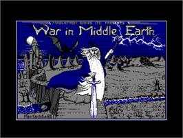 Title screen of J.R.R. Tolkien's War in Middle Earth on the Amstrad CPC.