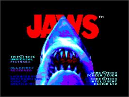 Title screen of Jaws on the Amstrad CPC.