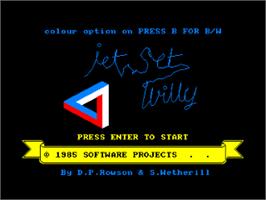 Title screen of Jet Set Willy on the Amstrad CPC.