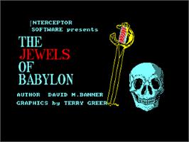 Title screen of Jewels Of Babylon on the Amstrad CPC.