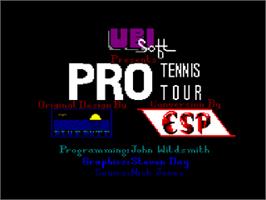 Title screen of Jimmy Connors' Pro Tennis Tour on the Amstrad CPC.