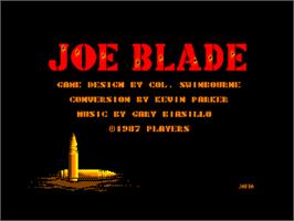 Title screen of Joe Blade on the Amstrad CPC.