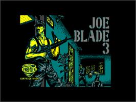 Title screen of Joe Blade 3 on the Amstrad CPC.