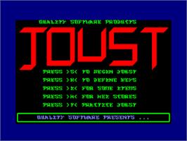 Title screen of Joust on the Amstrad CPC.