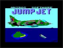 Title screen of Jump Jet on the Amstrad CPC.