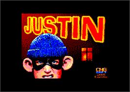 Title screen of Justin on the Amstrad CPC.