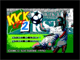 Title screen of Kick Off 2 on the Amstrad CPC.