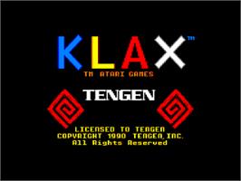 Title screen of Klax on the Amstrad CPC.