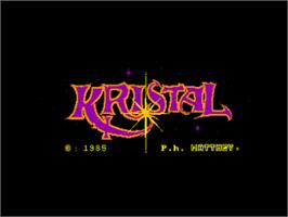 Title screen of Kristal on the Amstrad CPC.