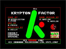Title screen of Krypton Factor, The on the Amstrad CPC.
