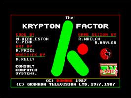 Title screen of Krypton Factor on the Amstrad CPC.