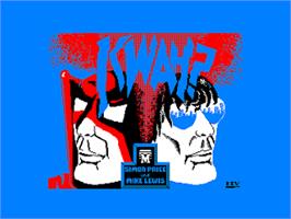 Title screen of Kwah! on the Amstrad CPC.