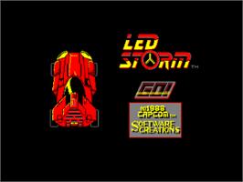 Title screen of L.E.D. Storm on the Amstrad CPC.