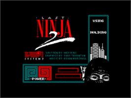 Title screen of Last Ninja 2 on the Amstrad CPC.