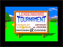 Title screen of Leader Board Tournament on the Amstrad CPC.