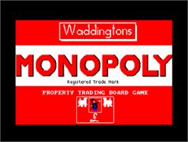 Title screen of Leisure Genius presents Monopoly on the Amstrad CPC.