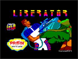 Title screen of Liberator on the Amstrad CPC.