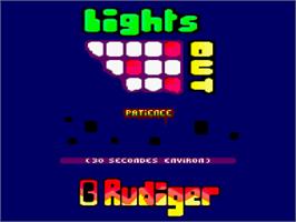 Title screen of Lights Out on the Amstrad CPC.