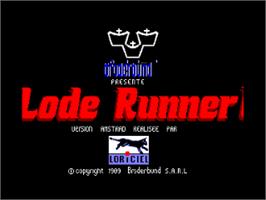 Title screen of Lode Runner on the Amstrad CPC.