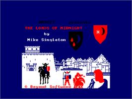 Title screen of Lords Of Midnight on the Amstrad CPC.