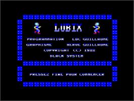 Title screen of Lubix on the Amstrad CPC.