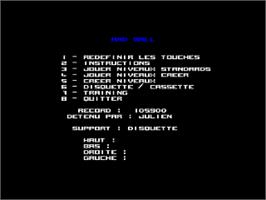 Title screen of Mad Ball on the Amstrad CPC.