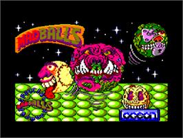 Title screen of Madballs on the Amstrad CPC.