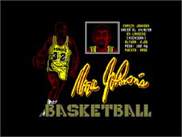 Title screen of Magic Johnson's Fast Break on the Amstrad CPC.