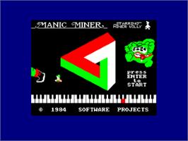 Title screen of Manic Miner on the Amstrad CPC.