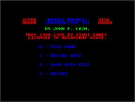 Title screen of Marble Madness Construction Set on the Amstrad CPC.
