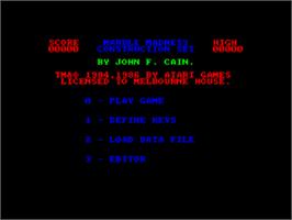 Title screen of Marble Madness Construction Set on the Amstrad CPC.