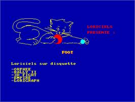 Title screen of Marius Trésor Foot on the Amstrad CPC.