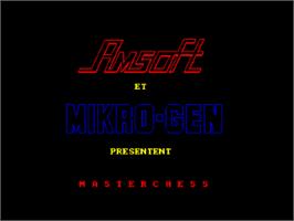 Title screen of Master Chess (Mastertronic) on the Amstrad CPC.