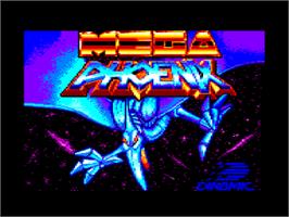 Title screen of Mega Phoenix on the Amstrad CPC.