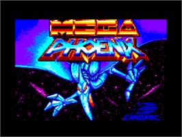 Title screen of Mega Phoenix on the Amstrad CPC.