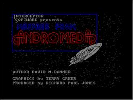 Title screen of Message From Andromeda on the Amstrad CPC.