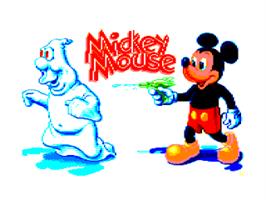 Title screen of Mickey Mouse: The Computer Game on the Amstrad CPC.