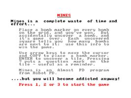 Title screen of Mines on the Amstrad CPC.