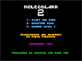 Title screen of Molecularr 2 on the Amstrad CPC.