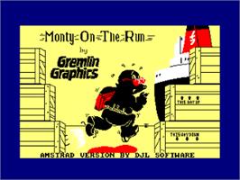 Title screen of Monty on the Run on the Amstrad CPC.