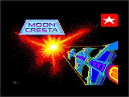 Title screen of Moon Cresta on the Amstrad CPC.