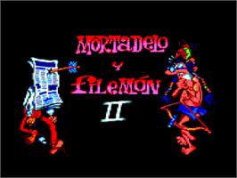 Title screen of Mortadelo Y Filemon 2 on the Amstrad CPC.
