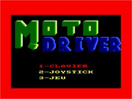 Title screen of Moto Driver on the Amstrad CPC.