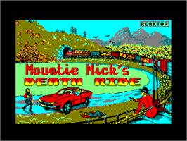 Title screen of Mountie Mick's Death Ride on the Amstrad CPC.