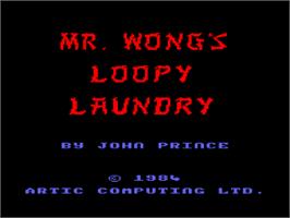 Title screen of Mr. Wong's Loopy Laundry on the Amstrad CPC.