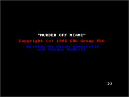 Title screen of Murder Off Miami on the Amstrad CPC.