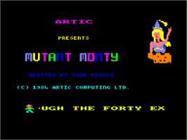 Title screen of Mutant Monty on the Amstrad CPC.