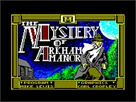 Title screen of Mystery Of Arkham Manor, The on the Amstrad CPC.