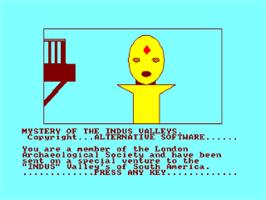 Title screen of Mystery Of The Indus Valleys on the Amstrad CPC.