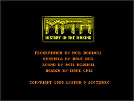 Title screen of Myth - History In The Making on the Amstrad CPC.